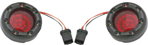 Custom Dynamics - Custom Dynamics Bullet Ringz LED Rear Turn Signal - Red/Red - Red Lens - Black - BTRB-RR-JAE-R