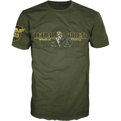 Lethal Threat - Lethal Threat Wheels of Victory T-Shirt - VV40168L - Green - Large