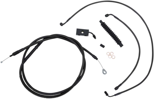 LA Choppers - LA Choppers Cable/Brake Line Kit - 12-14in. Ape Hangers - Midnight - LA-8152KT-13M