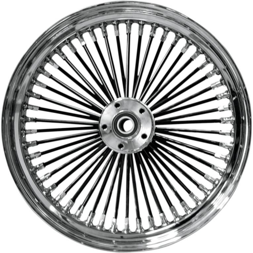 Drag Specialties - Drag Specialties Fat Daddy Black 50 Spoke Radially Laced Front Wheel - 21x2.15 (Single Disc) - 0203-0394