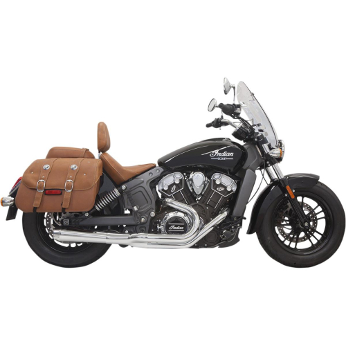 Bassani Manufacturing - Bassani Manufacturing Road Rage 2-Into-1 Exhaust System with Short Megaphone Muffler - Chrome - 8S12R