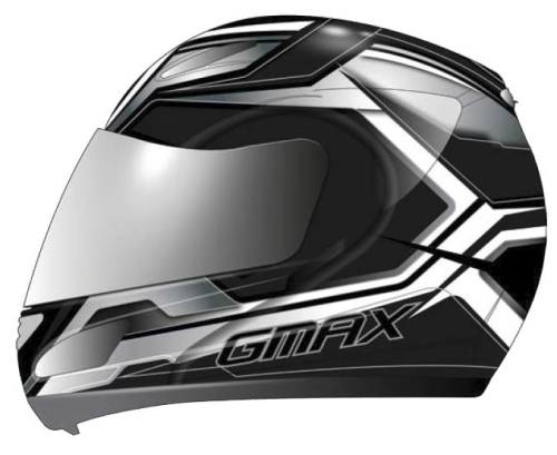 G-Max - G-Max GM44S Glacier Helmet - XF-3-72-6086XS - Flat Black/Dark Silver - X-Small
