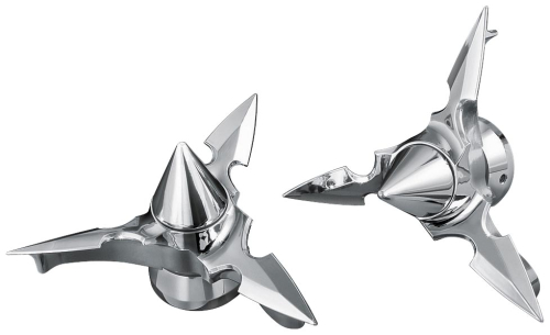 Kuryakyn - Kuryakyn Spun Blade Spinning Axle Caps with Pointed Center - 1233