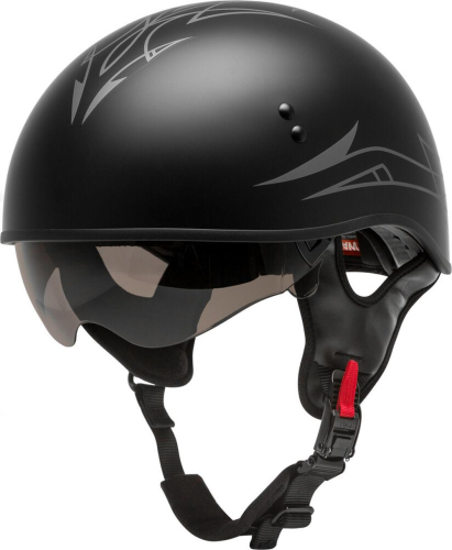 G-Max - G-Max HH-65 Naked PIN Helmet - H1652073 - Matte Black/Silver - X-Small