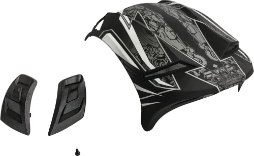 G-Max - G-Max Top Vent for GM69 Helmet - Flat Black/Dark Silver - G069020