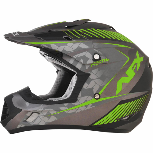 AFX - AFX FX-17 Factor Helmet - 01104475 - Frost Gray/Green Matte Factor - X-Small