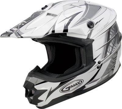 G-Max - G-Max Visor for GM76X Player Graphic Helmet - White/Black/Silver - G076015