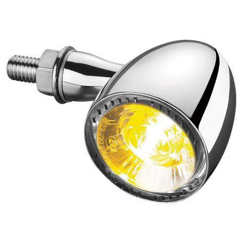 Kuryakyn - Kuryakyn Bullet 1000 Front Marker Light by Kellermann - Clear Lens/Chrome Housing - White/Amber Light - 2552