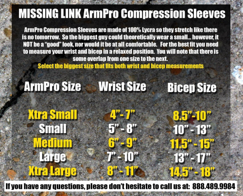 Missing Link - Missing Link ArmPro Compression Sleeves - APWTL - White - Large