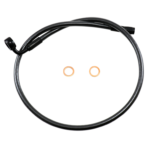 Magnum - Magnum Black Pearl Designer Series ABS Front Upper Brake Line - 12mm. 90deg. Banjo - 30in. - AS478030