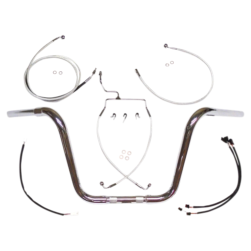 Magnum - Magnum 14in. Bagger Bar Kit for 1 1/4in. Caliber Handlebar Installation Kit - Chrome - 38884-214