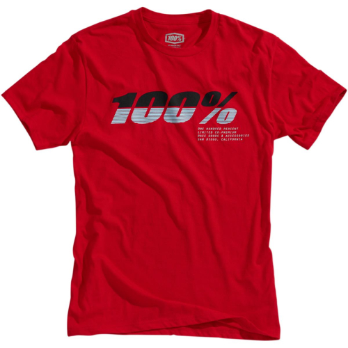 100% - 100% Bristol T-Shirt - 32095-003-11 - Red - Medium