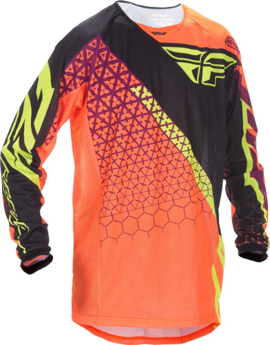Fly Racing - Fly Racing Kinetic Trifecta Mesh Youth Jersey - 370-327YX - Flo Orange/Black - X-Large