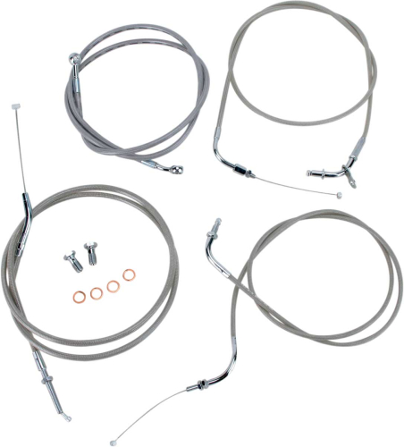 Baron Custom Accessories - Baron Custom Accessories Stainless Cable and Line Kit (+18in.) - BA-8015KT-18