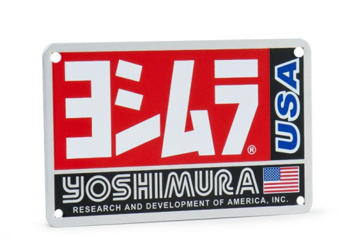 Yoshimura - Yoshimura New-Style Nameplate for Tri-Oval (TRS/TRC) Mufflers - AC106W-TRS