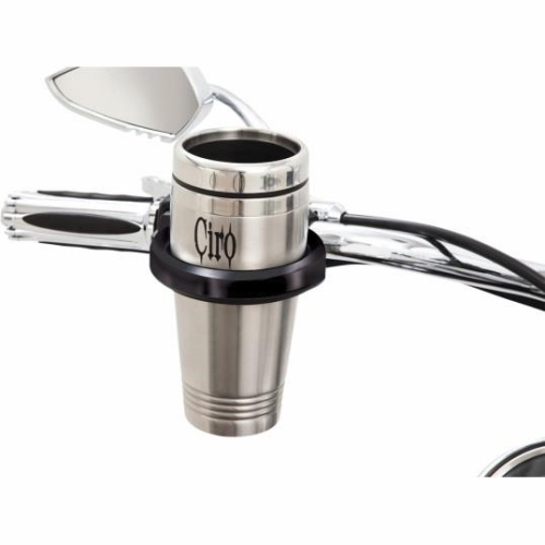 Ciro - Ciro Cup Holder with 7/8in. and 1in. Handlebar Mount - Black - 50713