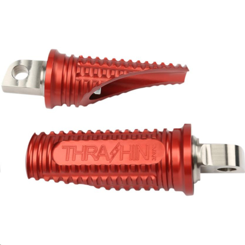 Thrashin Supply Company - Thrashin Supply Company Burnout Male-Mount Footpegs - Red Anodized - TSC-2017-2-D