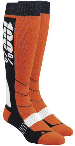 100% - 100% Hi Side Riding Socks - 2400800618 - Orange - Lg-XL