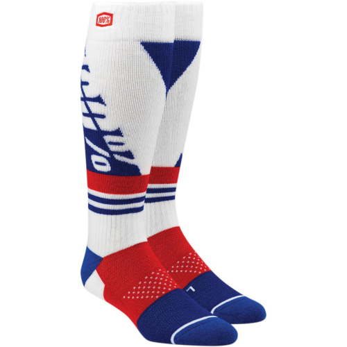 100% - 100% Torque Comfort Moto Socks - 24007-000-18 - White - Lg-XL