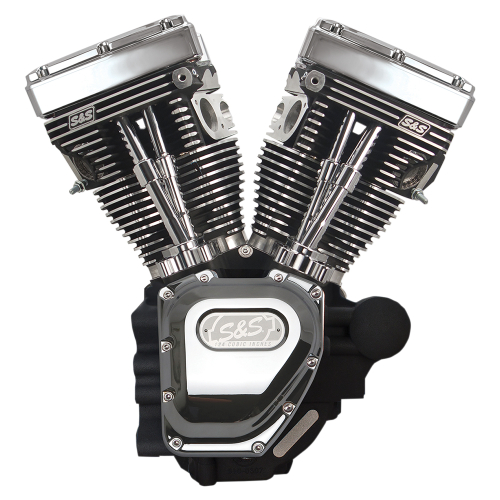 S&S Cycle - S&S Cycle T124LC Series Long Block Engine - Wrinkle Black/Chrome - 310-0882A
