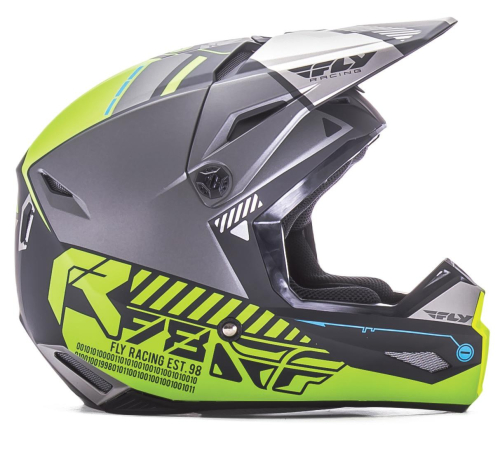 Fly Racing - Fly Racing Kinetic Elite Onset Youth Helmet - 73-8505YL - Matte Black/Gray/Hi-Vis - Large