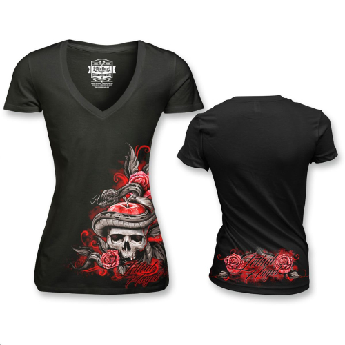 Lethal Threat - Lethal Threat Original Sin Womens V-Neck T-Shirt - LT20377M - Black - Medium
