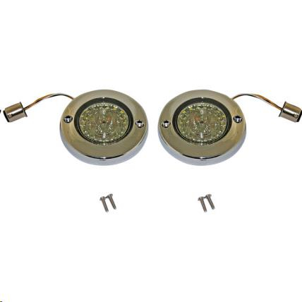 Custom Dynamics - Custom Dynamics Probeam Flat Bezel Dynamic Ringz LED Front Turn Signal Inserts - Chrome - PB-FB-AW-1157CS