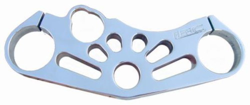 Yana Shiki - Yana Shiki Billet Aluminum Top Triple Clamp - Chrome - Slotted - Engraved LRC - CA4008LRC