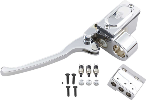 GMA Engineering - GMA Engineering Hydraulic Clutch Master Cylinder Assembly w/ Switch Kit for 1in. Handlebar - 9/16in. Bore - Chrome - GMA-HC-5-C