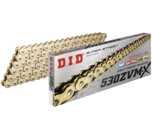 D.I.D - D.I.D 530ZVM-X Super Street Series X-Ring Chain - 120 Links - Gold - 530ZVMXG120Z