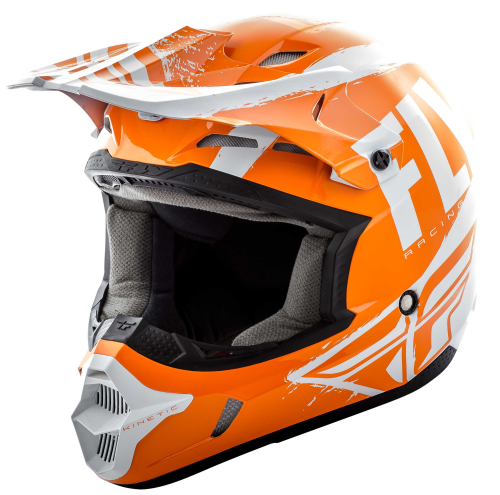 Fly Racing - Fly Racing Kinetic Burnish Helmet  - 73-3398-7-L - Orange/White/Gray - Large