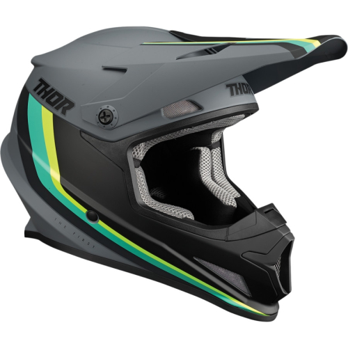 Thor - Thor Sector Runner Helmet - 0110-7302 - Gray/Teal - X-Small