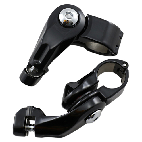 Kuryakyn - Kuryakyn Tour-Tech Adjustable Cruise Mounts - Short Arm - Gloss Black - 7574