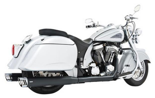 Freedom Performance - Freedom Performance Dual Exhaust System with 4in. Racing Muffler - Black Body with Chrome Tips - IN00004
