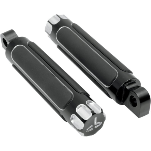 Drag Specialties - Drag Specialties Straight Cut Male Mount Footpegs - Black - P17-09A8BDS