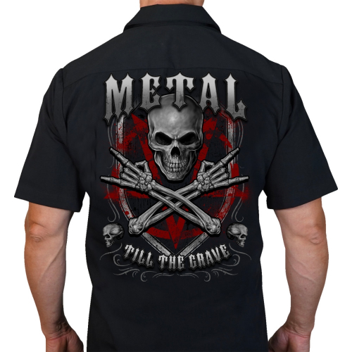 Lethal Threat - Lethal Threat Metal Till the Grave Shop Shirt - DG60179XL - Black/Red/Gray - X-Large