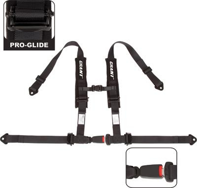 Grant - Grant Latch and Link Safety Harness - 4 Point with 2in. Straps - Black - 2100