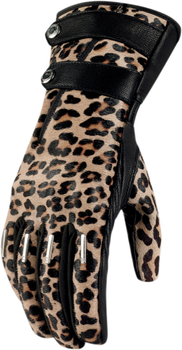 Icon - Icon One Thousand Catwalk Womens Gloves - 3302-0315 - Leopard Long - Small