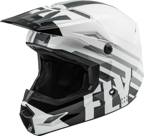 Fly Racing - Fly Racing Kinetic Thrive Youth Helmet - 73-3502YL - White/Black/Gray - Large
