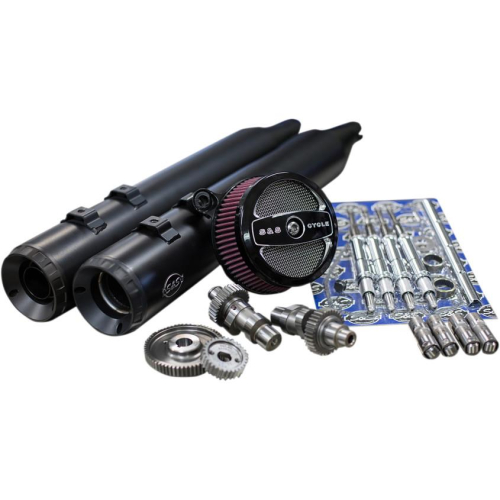 S&S Cycle - S&S Cycle Stage II Kit - 510 Gear Drive Cams - Black Mufflers - 330-0673