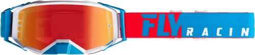 Fly Racing - Fly Racing Zone Pro Goggles - 37-5183 - Red/White/Blue / Red Mirror/Clear Lens - OSFM