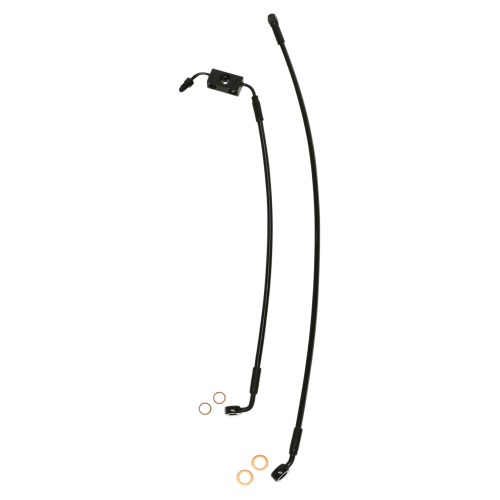 Magnum - Magnum Black Coated XR Stainless Lower Front Brakeline Kit with Black Fittings - 24in. Total Length - SBB1316-24