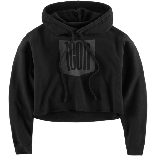 Icon 1000 - Icon 1000 Stacker Crop Womens Hoody - 842.3051-1023 - Black - Large