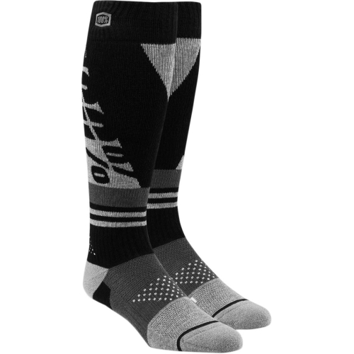 100% - 100% Torque Comfort Moto Socks - 24007-057-18 - Black/Gray - Lg-XL