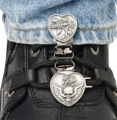 Ryder Clips - Ryder Clips Laced Boots Two Clip Version - Heart/Skull - HSL-FC