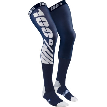 100% - 100% Knee Brace Moto Socks - 20052-00008 - Rev Flash Navy - LG-XL