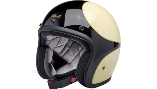 Biltwell Inc. - Biltwell Inc. Bonanza Scallop Helmet - 1001-559-201 - White/Black - X-Small