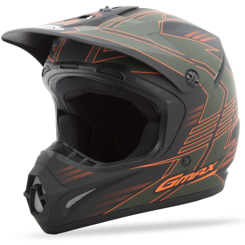 G-Max - G-Max GM46.2 Race Youth Helmet - G3466711 TC-TC-3F - Flat OD Green/Orange - Medium