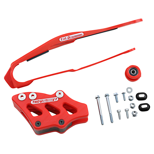 T.M. Designworks - T.M. Designworks Dirt Cross Multi-Purpose Chain Slide-N-Guide Kit FE2 Guide - Red - DCK-OR5-RD