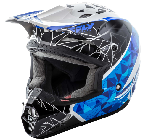Fly Racing - Fly Racing Kinetic Crux Helmet - 73-33832X - White/Black/Blue - 2XL